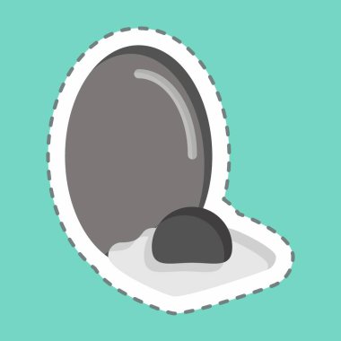 Çıkartma çizgisi Egg 'i kesti. Vegan sembolüyle ilgili. Basit dizayn edilebilir. Basit resimleme