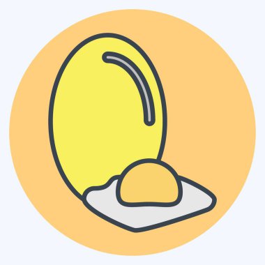 Icon Yumurtası. Vegan sembolüyle ilgili. renk arkadaşı stili. Basit dizayn edilebilir. Basit resimleme