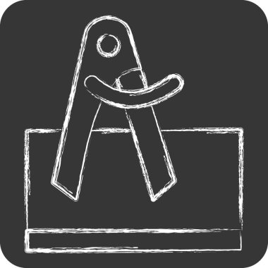 Simge Kanadı Pusulası. Shoemaker sembolüyle ilgili. Tebeşir stili. Basit dizayn edilebilir. Basit resimleme