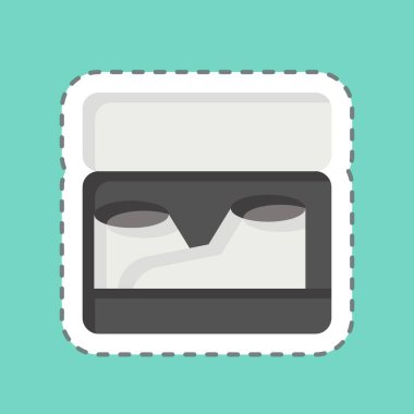 Çıkartma çizgisi Ayakkabı Kutusu 'nu kesti. Shoemaker sembolüyle ilgili. Basit dizayn edilebilir. Basit resimleme