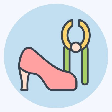 Simge Kerpeteni. Shoemaker sembolüyle ilgili. renk arkadaşı stili. Basit dizayn edilebilir. Basit resimleme