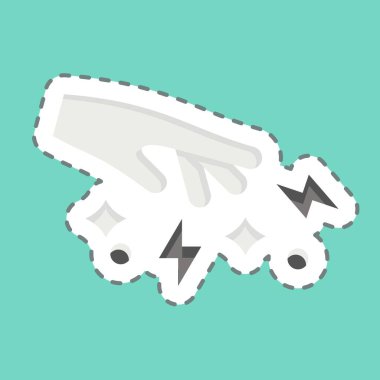 Çıkartma çizgisi büyüyü kesti. Sihirli sembolle ilgili. Basit dizayn edilebilir. Basit resimleme