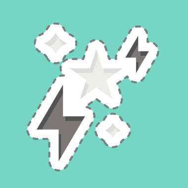 Çıkartma çizgisi Sparks 'ı kesti. Sihirli sembolle ilgili. Basit dizayn edilebilir. Basit resimleme