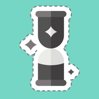 Çıkartma çizgisi Kum Saati 'ni kesti. Sihirli sembolle ilgili. Basit dizayn edilebilir. Basit resimleme