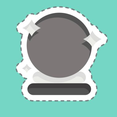 Çıkartma çizgisi Kristal Top 'u kesti. Sihirli sembolle ilgili. Basit dizayn edilebilir. Basit resimleme