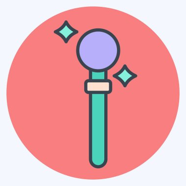 Simge çubuğu. Sihirli sembolle ilgili. renk arkadaşı stili. Basit dizayn edilebilir. Basit resimleme