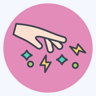 Simge büyüsü. Sihirli sembolle ilgili. renk arkadaşı stili. Basit dizayn edilebilir. Basit resimleme