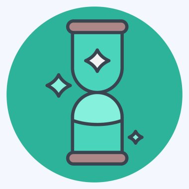 Simge Kum Saati. Sihirli sembolle ilgili. renk arkadaşı stili. Basit dizayn edilebilir. Basit resimleme