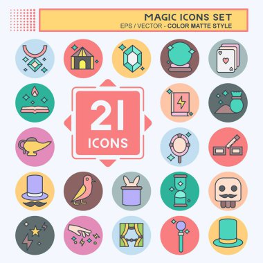 Simge Ayarlama Büyüsü. Tatil sembolüyle ilgili. renk arkadaşı stili. Basit dizayn edilebilir. Basit resimleme