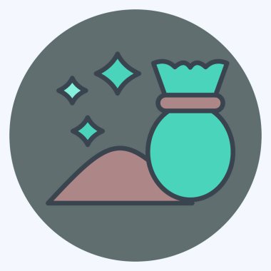 Simge Sihirli Toz. Sihirli sembolle ilgili. renk arkadaşı stili. Basit dizayn edilebilir. Basit resimleme