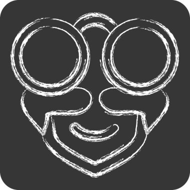 Simge güneş gözlüğü. Hipster sembolüyle ilgili. Çizgi roman. Basit dizayn edilebilir. Basit resimleme