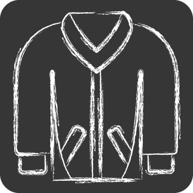 Simge Ceket. Hipster sembolüyle ilgili. Tebeşir stili. Basit dizayn edilebilir. Basit resimleme