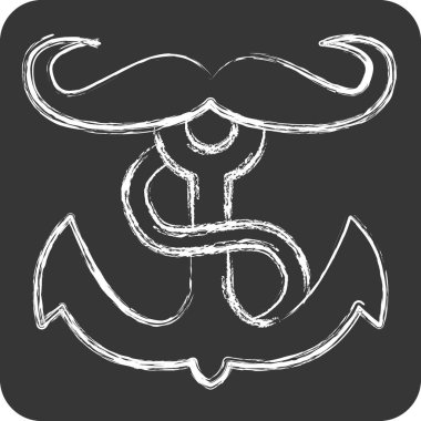 Simge Sunucusu. Hipster sembolüyle ilgili. Tebeşir stili. Basit dizayn edilebilir. Basit resimleme