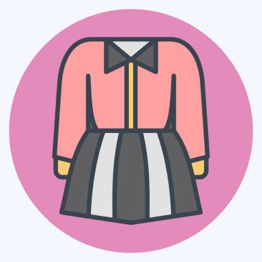 Simge Elbisesi. Hipster sembolüyle ilgili. renk arkadaşı stili. Basit dizayn edilebilir. Basit resimleme