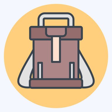 Simge Sırt Çantası. Hipster sembolüyle ilgili. renk arkadaşı stili. Basit dizayn edilebilir. Basit resimleme