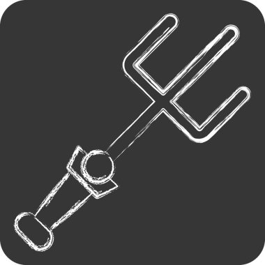 İkon mızrağı. Silah sembolüyle ilgili. Tebeşir stili. Basit dizayn edilebilir. Basit resimleme