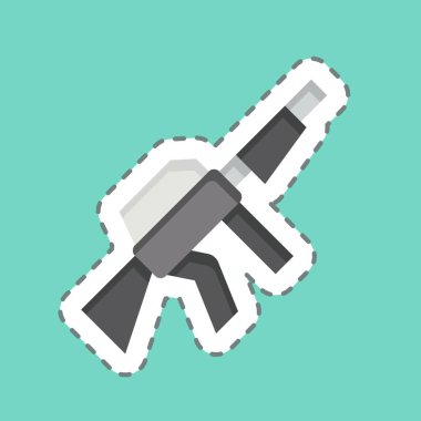 Çıkartma hattı keskin nişancı tüfeğini kesti. Silah sembolüyle ilgili. Basit dizayn edilebilir. Basit resimleme