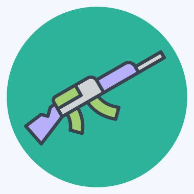 Silah sembolüyle ilgili ikon nişancı tüfeği 2. renk arkadaşı stili. Basit dizayn edilebilir. Basit resimleme