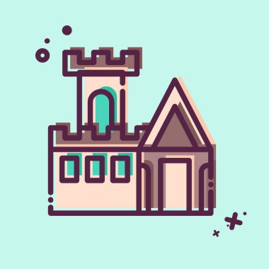 Simge Kalesi. Ortaçağ sembolüyle ilgili. MBE tarzı. Basit dizayn edilebilir. Basit resimleme