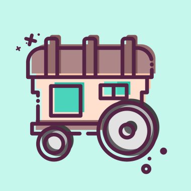 İkon Karavanı. Ortaçağ sembolüyle ilgili. MBE tarzı. Basit dizayn edilebilir. Basit resimleme