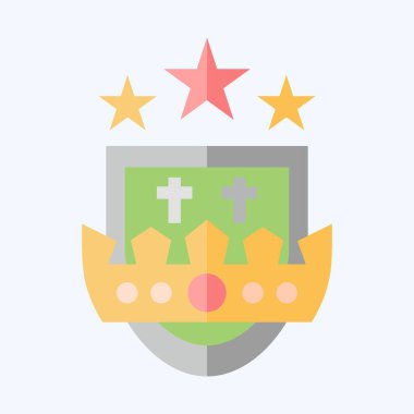 Simge İpucu. Ortaçağ sembolüyle ilgili. Düz stil. Basit dizayn edilebilir. Basit resimleme