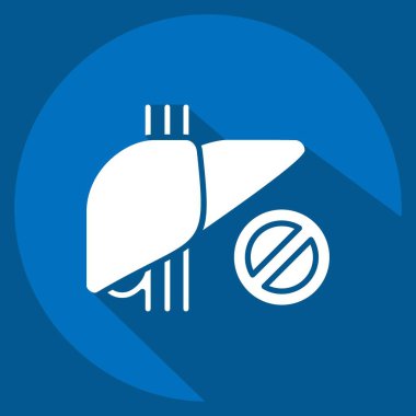 Simge Kullanma. Hepatolojist sembolüyle ilgili. Uzun gölge tarzı. Basit dizayn edilebilir. Basit resimleme