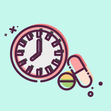 Simge İlaç Zamanlaması. Hepatolojist sembolüyle ilgili. MBE tarzı. Basit dizayn edilebilir. Basit resimleme