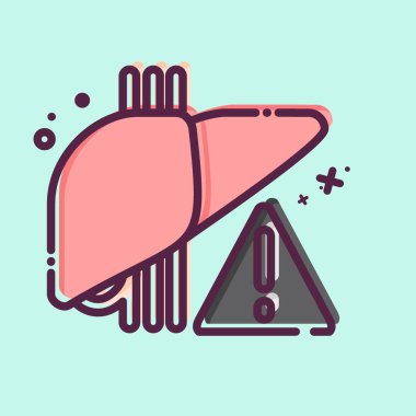 Simge Karaciğer Sorunu. Hepatolojist sembolüyle ilgili. MBE tarzı. Basit dizayn edilebilir. Basit resimleme