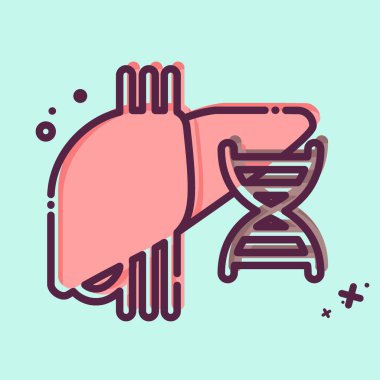 Simge Karaciğer Kisti. Hepatolojist sembolüyle ilgili. MBE tarzı. Basit dizayn edilebilir. Basit resimleme