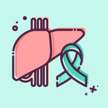 İkon Kanser. Hepatolojist sembolüyle ilgili. MBE tarzı. Basit dizayn edilebilir. Basit resimleme