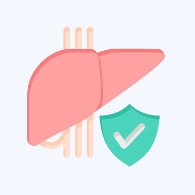 Simge Karaciğer Çözücü. Hepatolojist sembolüyle ilgili. Düz stil. Basit dizayn edilebilir. Basit resimleme