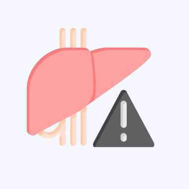 Simge Karaciğer Sorunu. Hepatolojist sembolüyle ilgili. Düz stil. Basit dizayn edilebilir. Basit resimleme