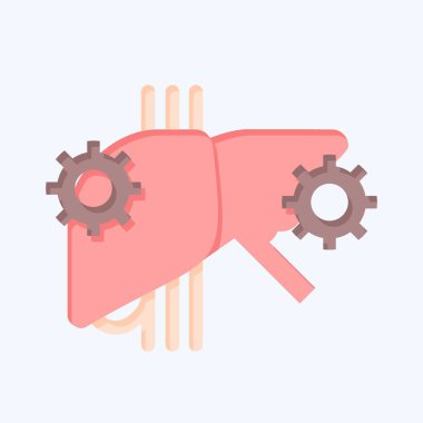 Simgesel hepatit. Hepatolojist sembolüyle ilgili. Düz stil. Basit dizayn edilebilir. Basit resimleme