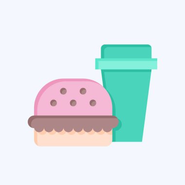 İkon Fast Food. Hepatolojist sembolüyle ilgili. Düz stil. Basit dizayn edilebilir. Basit resimleme