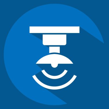 Simgesel Kablosuz Sinyal. Uydu sembolüyle ilgili. Uzun gölge tarzı. Basit dizayn edilebilir. Basit resimleme