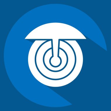 Simge Yayını. Uydu sembolüyle ilgili. Uzun gölge tarzı. Basit dizayn edilebilir. Basit resimleme