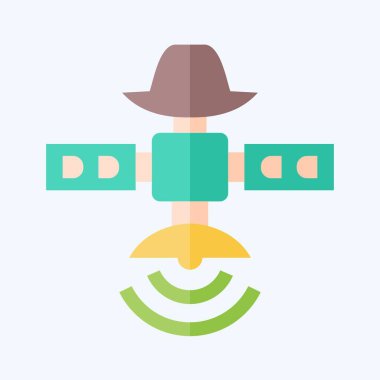 Simge Casus Uydusu. Uydu sembolüyle ilgili. Düz stil. Basit dizayn edilebilir. Basit resimleme