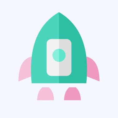 Simge İnsan Uzay Aracı. Uydu sembolüyle ilgili. Düz stil. Basit dizayn edilebilir. Basit resimleme