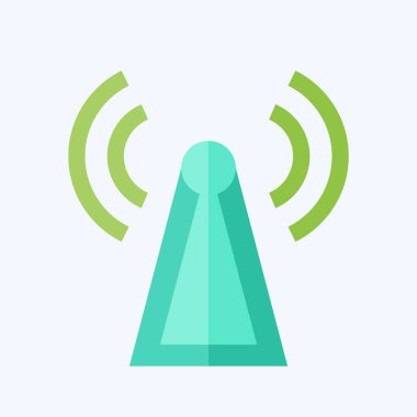 Simge Anten Kulesi. Uydu sembolüyle ilgili. Düz stil. Basit dizayn edilebilir. Basit resimleme