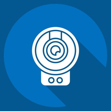 Simgesel Kablosuz İzleme. Smart Home sembolüyle ilgili. Uzun gölge tarzı. Basit dizayn edilebilir. Basit resimleme