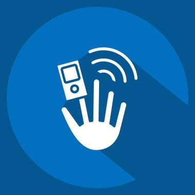 Simge Nabız Oksimetresi. Smart Home sembolüyle ilgili. Uzun gölge tarzı. Basit dizayn edilebilir. Basit resimleme