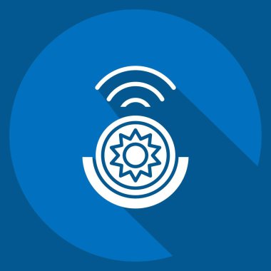 Simge Işığı Algılayıcı. Smart Home sembolüyle ilgili. Uzun gölge tarzı. Basit dizayn edilebilir. Basit resimleme