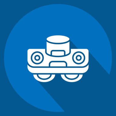 Simge Cam Robot. Smart Home sembolüyle ilgili. Uzun gölge tarzı. Basit dizayn edilebilir. Basit resimleme