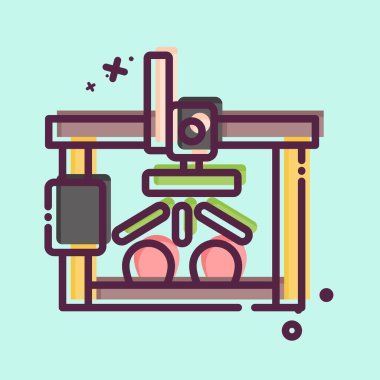 Simge Çiftlik Robotu. Smart Home sembolüyle ilgili. MBE tarzı. Basit dizayn edilebilir. Basit resimleme