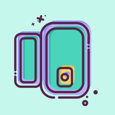 Simge Kapısı Pencere Sensörü. Smart Home sembolüyle ilgili. MBE tarzı. Basit dizayn edilebilir. Basit resimleme