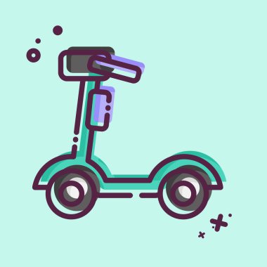 Icon Elektrikli Scooter. Smart Home sembolüyle ilgili. MBE tarzı. Basit dizayn edilebilir. Basit resimleme