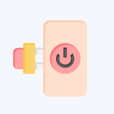 Simge Akıllı Eklenti. Smart Home sembolüyle ilgili. Düz stil. Basit dizayn edilebilir. Basit resimleme