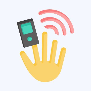 Simge Nabız Oksimetresi. Smart Home sembolüyle ilgili. Düz stil. Basit dizayn edilebilir. Basit resimleme