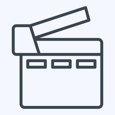 Simge sinematografisi. Podcast sembolüyle ilgili. Sıra tarzı. Basit dizayn edilebilir. Basit resimleme