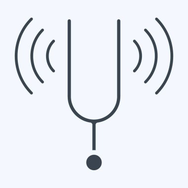 Simge Akort Çatalı. Podcast sembolüyle ilgili. Kabartma tarzı. Basit dizayn edilebilir. Basit resimleme